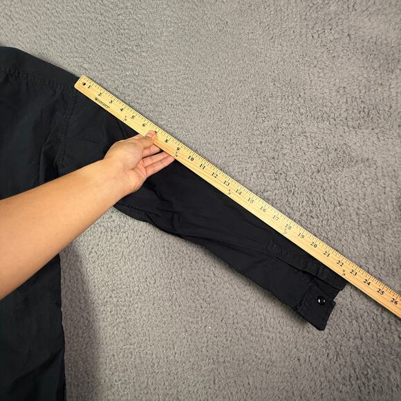 Vintage Ralph Lauren Polo Sport Button Shirt Mens S Black Spell Out Logo Work - Picture 8 of 9